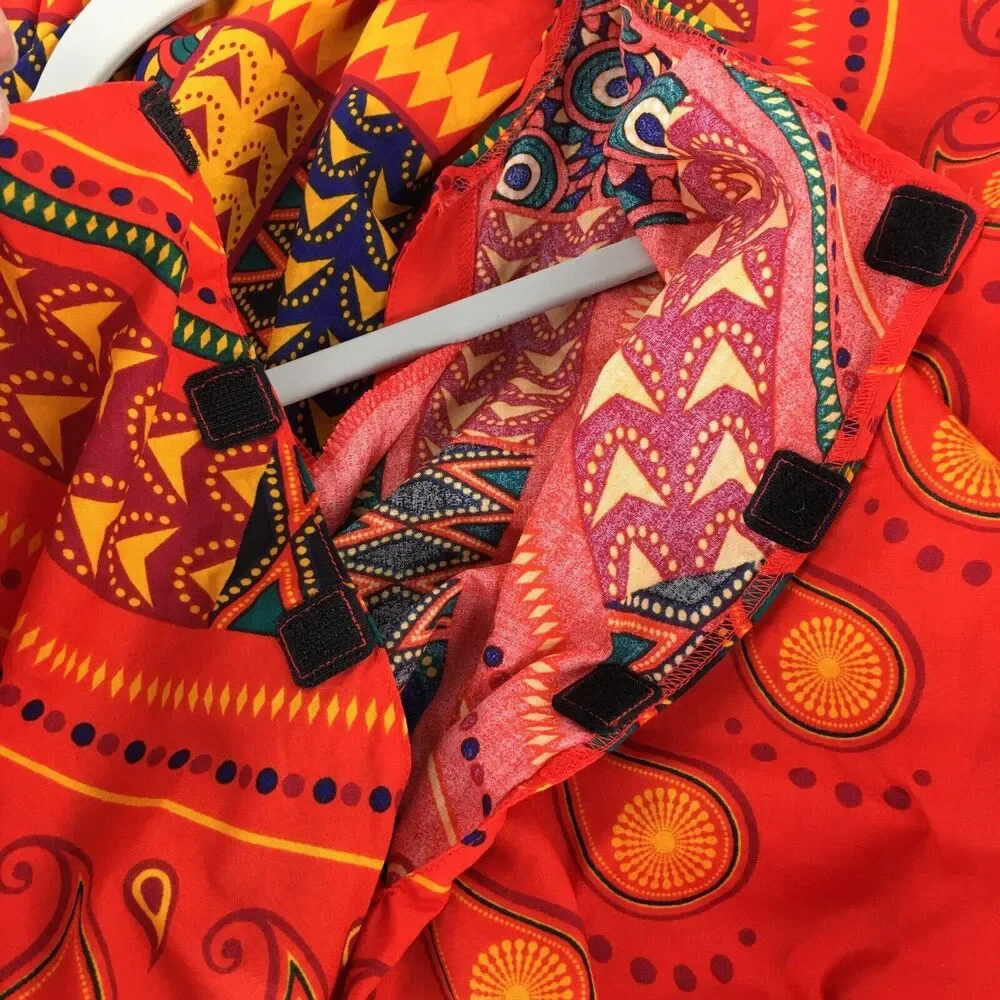 SPIRIT HALLOWEEN Dashiki Tribal Caftan SHIRT HIPPIE‎ ETHNIC ORANGE Men Sz L/XL